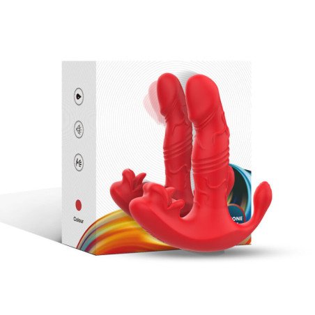 ARMONY - VIBRADOR ANAL PARA BRAGUITAS, ESTIMULADOR DEL PUNTO C Y G, CONTROL REMOTO, ROJO