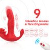ARMONY - VIBRADOR ANAL PARA BRAGUITAS, ESTIMULADOR DEL PUNTO C Y G, CONTROL REMOTO, ROJO