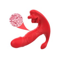 ARMONY - VIBRADOR ANAL PARA BRAGUITAS, ESTIMULADOR DEL PUNTO C Y G, CONTROL REMOTO, ROJO