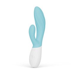 LELO - VIBRADOR DOBLE INA TWIST CONEJO PARA PUNTO G Y CLÍTORIS AZUL