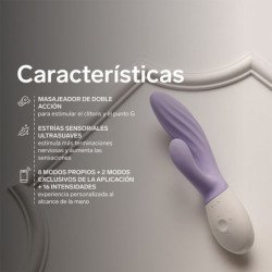 LELO - VIBRADOR DOBLE INA TWIST CONEJO PARA EL PUNTO G Y EL CLÍTORIS LAVANDA