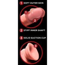 KING COCK PLUS - DILDO REALISTA DE TRIPLE DENSIDAD CON TESTÍCULOS OSCILANTES, 23 CM DE CARNE