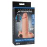 FANTASY X-TENSIONS - FUNDA EXTENSORA DE PENE VIBRADORA DE 5 CM CON SENSACIÓN REAL, COLOR BEIGE