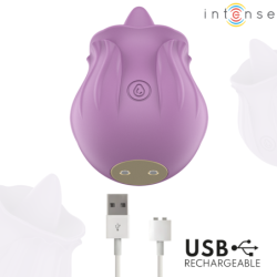INTENSO - ESTIMULADOR DE CLÍTORIS CON FORMA DE FLOR DE AZALEA, 10 VIBRACIONES, COLOR MORADO