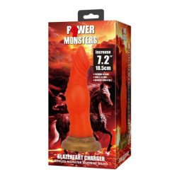 POWER MONSTERS - BLAZEHEART CHARGER DILDO DE SILICONA FANTASÍA 18,5 CM Ø 4,5 CM
