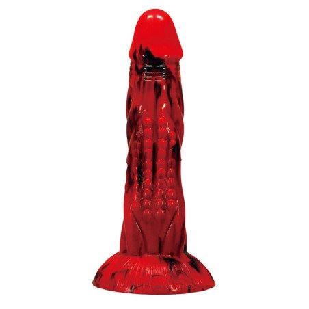 POWER MONSTERS - DILDO DE FANTASÍA DE MINOTAURO CON VENTOSA 21 CM Ø 5 CM ROJO Y NEGRO