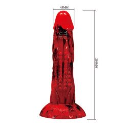 POWER MONSTERS - DILDO DE FANTASÍA DE MINOTAURO CON VENTOSA 21 CM Ø 5 CM ROJO Y NEGRO