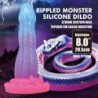 POWER MONSTERS - DILDO DE FANTASÍA VOID PYTHON CON VENTOSA 20,5 CM Ø 5,2 CM AZUL, MORADO Y ROSA