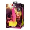 POWER MONSTERS - DILDO DE FANTASÍA DE MONSTRUO ONDULADO CON VENTOSA 22,5 CM Ø 5,5 CM ROSA Y AMARILLO