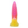 POWER MONSTERS - DILDO DE FANTASÍA DE MONSTRUO ONDULADO CON VENTOSA 22,5 CM Ø 5,5 CM ROSA Y AMARILLO