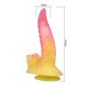 POWER MONSTERS - DILDO DE FANTASÍA DE MONSTRUO ONDULADO CON VENTOSA 22,5 CM Ø 5,5 CM ROSA Y AMARILLO