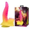 POWER MONSTERS - DILDO DE FANTASÍA DE MONSTRUO ONDULADO CON VENTOSA 22,5 CM Ø 5,5 CM ROSA Y AMARILLO