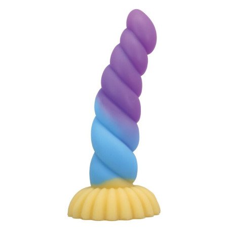 POWER MONSTERS - DILDO DE SILICONA DE FANTASÍA TRICOLOR DE UNICORNIO 22 CM Ø 5 CM
