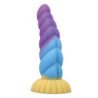 POWER MONSTERS - DILDO DE SILICONA DE FANTASÍA TRICOLOR DE UNICORNIO 22 CM Ø 5 CM