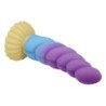 POWER MONSTERS - DILDO DE SILICONA DE FANTASÍA TRICOLOR DE UNICORNIO 22 CM Ø 5 CM