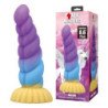 POWER MONSTERS - DILDO DE SILICONA DE FANTASÍA TRICOLOR DE UNICORNIO 22 CM Ø 5 CM