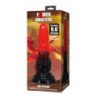 POWER MONSTERS - DILDO DE FANTASÍA DRAGÓN DE FUEGO CON VENTOSA 24,5 CM Ø 5,8 CM ROJO Y NEGRO