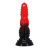 POWER MONSTERS - DILDO DE FANTASÍA DRAGÓN DE FUEGO CON VENTOSA 24,5 CM Ø 5,8 CM ROJO Y NEGRO
