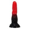 POWER MONSTERS - DILDO DE FANTASÍA DRAGÓN DE FUEGO CON VENTOSA 24,5 CM Ø 5,8 CM ROJO Y NEGRO