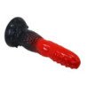 POWER MONSTERS - DILDO DE FANTASÍA DRAGÓN DE FUEGO CON VENTOSA 24,5 CM Ø 5,8 CM ROJO Y NEGRO