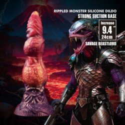 POWER MONSTERS - SAVAGE BEASTLOR DILDO DE SILICONA TRICOLOR FANTASÍA 24 CM Ø 5 CM