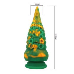 MONSTRUOS DE PODER - COLOSO ABISAL, DILDO DE SILICONA BICOLOR DE FANTASÍA, 22,5 CM Ø 6 CM