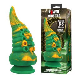 MONSTRUOS DE PODER - COLOSO ABISAL, DILDO DE SILICONA BICOLOR DE FANTASÍA, 22,5 CM Ø 6 CM