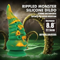 MONSTRUOS DE PODER - COLOSO ABISAL, DILDO DE SILICONA BICOLOR DE FANTASÍA, 22,5 CM Ø 6 CM