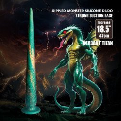 POWER MONSTERS - WILDWYRM TAIL DILDO DE SILICONA BICOLOR FANTASÍA 47 CM Ø 4 CM