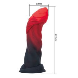 MONSTRUOS DE PODER - GOLIATO INFERNAL, DILDO DE SILICONA BICOLOR DE FANTASÍA, 25 CM Ø 6 CM