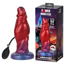 MONSTRUOS DE PODER - DILDO DE SILICONA INFLABLE BICOLOR SHADOW BEHEMOTH 22 CM Ø 5 CM