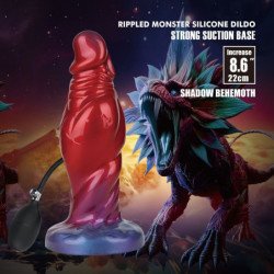 MONSTRUOS DE PODER - DILDO DE SILICONA INFLABLE BICOLOR SHADOW BEHEMOTH 22 CM Ø 5 CM