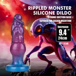 POWER MONSTERS - DILDO DE SILICONA INFLABLE DE FANTASÍA BICOLOR RIFT TITAN 24 CM Ø 5 CM