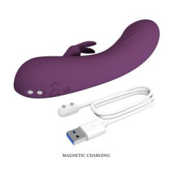 PRETTY LOVE - VIBRADOR RECARGABLE LANDYN CON FORMA DE CONEJO, 10 FUNCIONES, COLOR MORADO