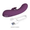 PRETTY LOVE - VIBRADOR RECARGABLE LANDYN CON FORMA DE CONEJO, 10 FUNCIONES, COLOR MORADO