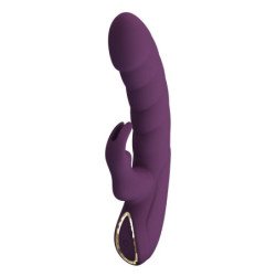 PRETTY LOVE - VIBRADOR RECARGABLE HARPER CON FORMA DE CONEJO, 10 FUNCIONES, COLOR MORADO