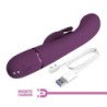 PRETTY LOVE - VIBRADOR RECARGABLE ROCCO CON FORMA DE CONEJO, 10 FUNCIONES, COLOR MORADO