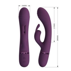PRETTY LOVE - VIBRADOR RECARGABLE ROCCO CON FORMA DE CONEJO, 10 FUNCIONES, COLOR MORADO