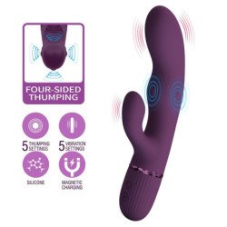 PRETTY LOVE - VIBRADOR RECARGABLE ZACH CON EFECTO CONJUNTO Y 5+5 FUNCIONES