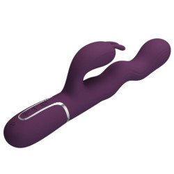 PRETTY LOVE - VIBRADOR LOURSEN RABBIT CON MOVIMIENTO DE EMPUJE Y 7 VIBRACIONES, RECARGABLE POR USB, COLOR MORADO