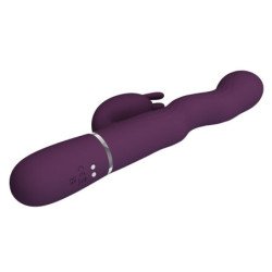 PRETTY LOVE - VIBRADOR LOURSEN RABBIT CON MOVIMIENTO DE EMPUJE Y 7 VIBRACIONES, RECARGABLE POR USB, COLOR MORADO