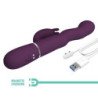 PRETTY LOVE - VIBRADOR LOURSEN RABBIT CON MOVIMIENTO DE EMPUJE Y 7 VIBRACIONES, RECARGABLE POR USB, COLOR MORADO