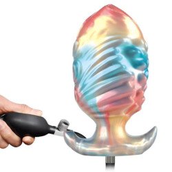 POWER MONSTERS - LEVIATÁN ÉBANO TRICOLOR INFLABLE TAPÓN ANAL DE FANTASÍA 18 CM
