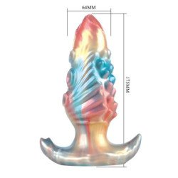POWER MONSTERS - LEVIATÁN ÉBANO TRICOLOR INFLABLE TAPÓN ANAL DE FANTASÍA 18 CM