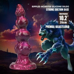 POWER MONSTERS - PRIMAL BEASTLORD DILDO DE SILICONA ROSA TRANSLÚCIDO DE FANTASÍA 26 CM Ø 5 CM