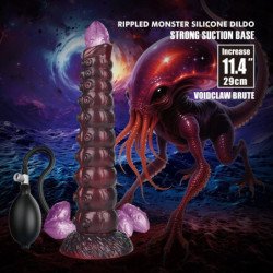 POWER MONSTERS - VOIDCLAW BRUTE, DILDO DE SILICONA INFLABLE BICOLOR DE FANTASÍA, 29 CM Ø 5,7 CM