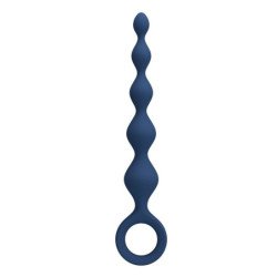 MR PLAY - PERLAS ANALES DE SILICONA AZUL Y TAPÓN ANAL 20,4 CM