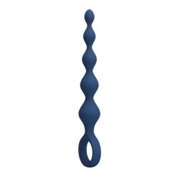 MR PLAY - PERLAS ANALES DE SILICONA AZUL Y TAPÓN ANAL 20,4 CM