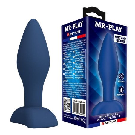 MR PLAY - TAPÓN ANAL DE SILICONA CÓNICO AZUL M