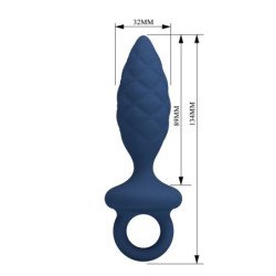 MR PLAY - TAPÓN ANAL TEXTURIZADO CON ANILLO AZUL M